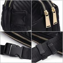 UTO Fanny Pack For Women Crossbody  Fashion Belt Purse Chest Waist Hip Bumbag For Outdoor Shopping Travel HiFKing - 0759PULeatherQuiltedBlackV - Xem 5