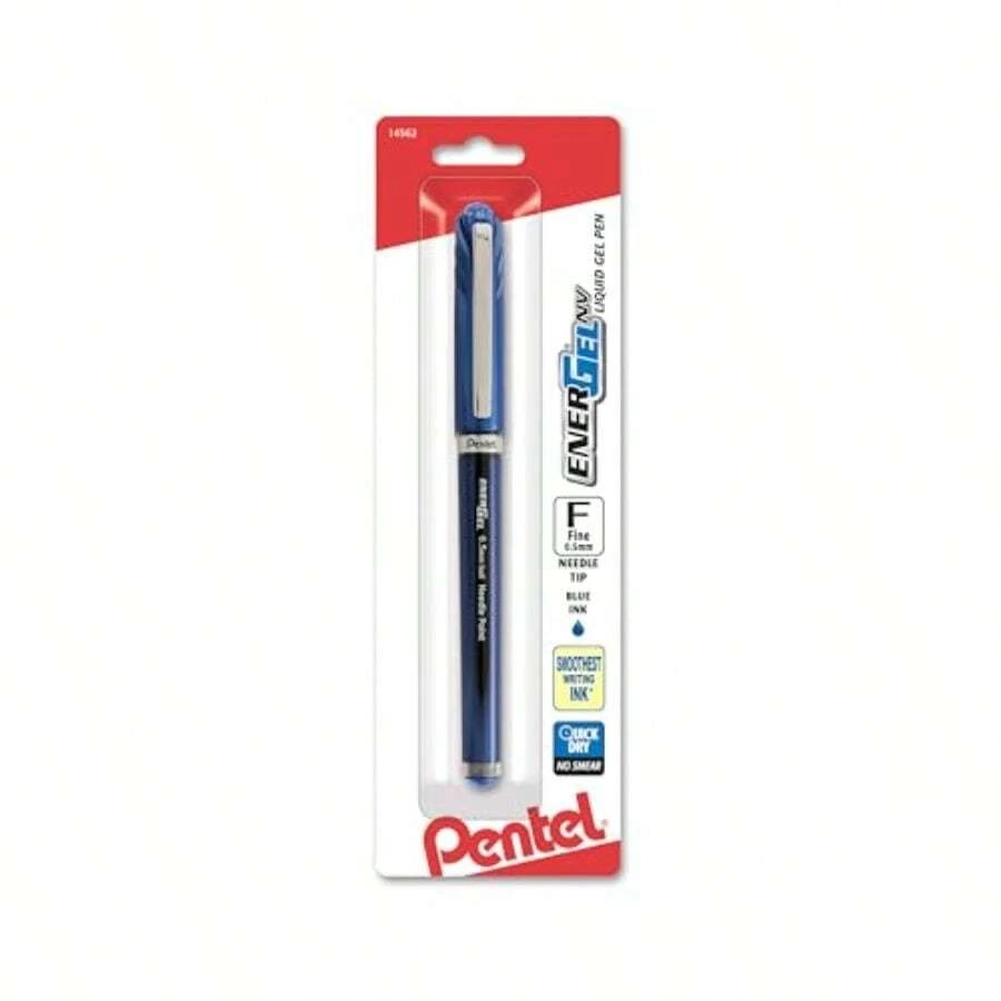 ENER-GEL NV Liquid Gel Pen 0.5mm Needle Tip Blue Ink Office Writing Stationery Durable Smooth Flow - Màu xanh lam - Xem 1
