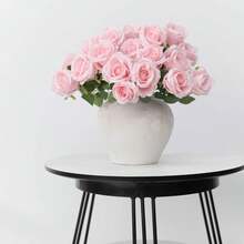 10pcs Artificial Single Rose Flower, Suitable For Spring/Summer Decor, Restaurant, Bedroom, Tabletop, Furniture, Vase DIY, Wedding Decoration, Holiday Gift - Baby Pink - View 7