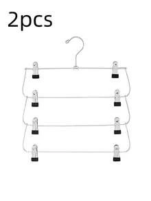 6-Tier Stainless Steel Folding Pants/Skirt Rack, Space-Saving Multi-Layer Clothing Storage Organizer, Suitable For Wardrobe And Closet, Can Hold Jeans, Skirts And More, Metal Structure, Efficient Closet Organization - Silver - View 13