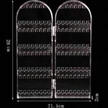 1pc Clear Plastic Jewelry Organizer - Foldable Multi-Purpose Rectangular Earring And Necklace Display Stand, No Power Needed, Jewelry Towers - Multicolor - View 10