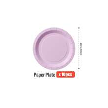 1 Set di forniture monouso per feste per 25 ospiti, inclusi piatti, tovaglioli, bicchieri di carta rosa e viola, adatti per compleanni, matrimoni, feste a tema, picnic in famiglia - Multicolore - Visualizzare 12