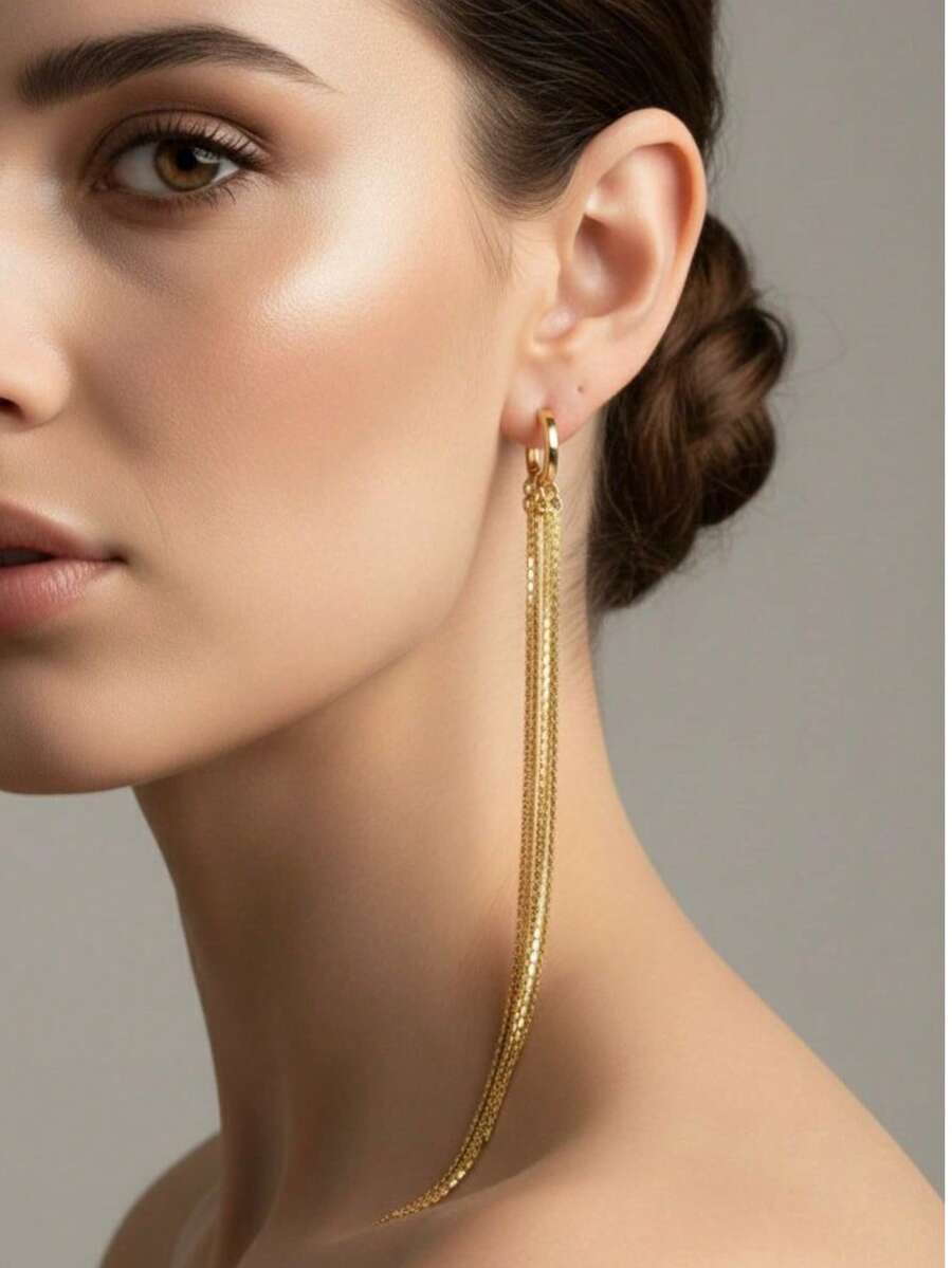 Gold Plated Earrings - Vàng - Xem 1