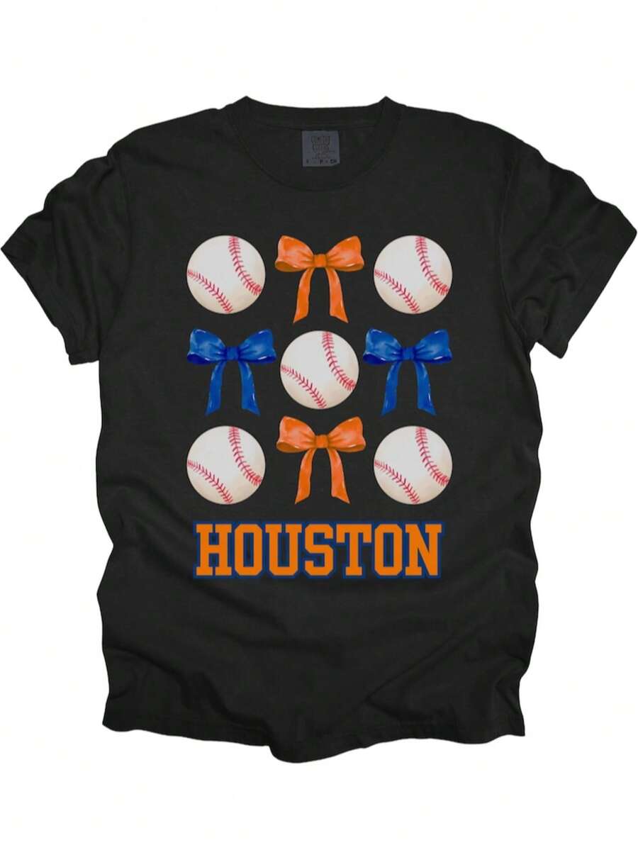 HOUSTON  BOW T-Shirt - 黑色 - 查看 1