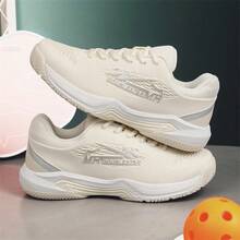 男士网球鞋，强力包裹鞋面，防滑外底，透气网面，专业比赛及训练网球鞋 - 米色 - 查看 2