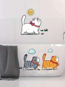 1pc/3pcs Removable PVC Wall Stickers, Cartoon Cat, Giraffe, Panda Climbing Tree, Decor For Kids Room, Nursery, Suitable For Bedroom, Living Room, Study, Dining Room, Bathroom, Home Wall Decoration - Multicolor - View 13