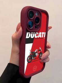 Estuche para teléfono con diseño Ducati Panigale V4R Compatible con estuches para teléfonos ,  17,  16 Pro Max,  15 Pro Max,  13 y  12 Estuche para teléfono de TPU de cobertura total a prueba de golpes Resistente al agua, a prueba de caídas y rayones Una excelente opción para familiares, amigos, seres queridos, novios/novias y regalos de Año Nuevo. - Burdeos - Ver 4