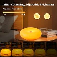 1 đèn bàn LED hình bánh donut màu cam, đèn trang trí không gian cắm trại, công tắc cảm ứng - điều chỉnh độ sáng 3 màu, chao đèn ABS, thích hợp cho phòng ngủ, phòng khách, phòng ăn, văn phòng, trang trí nhà cửa, độ sáng có thể điều chỉnh. - Nhiều màu - Xem 7