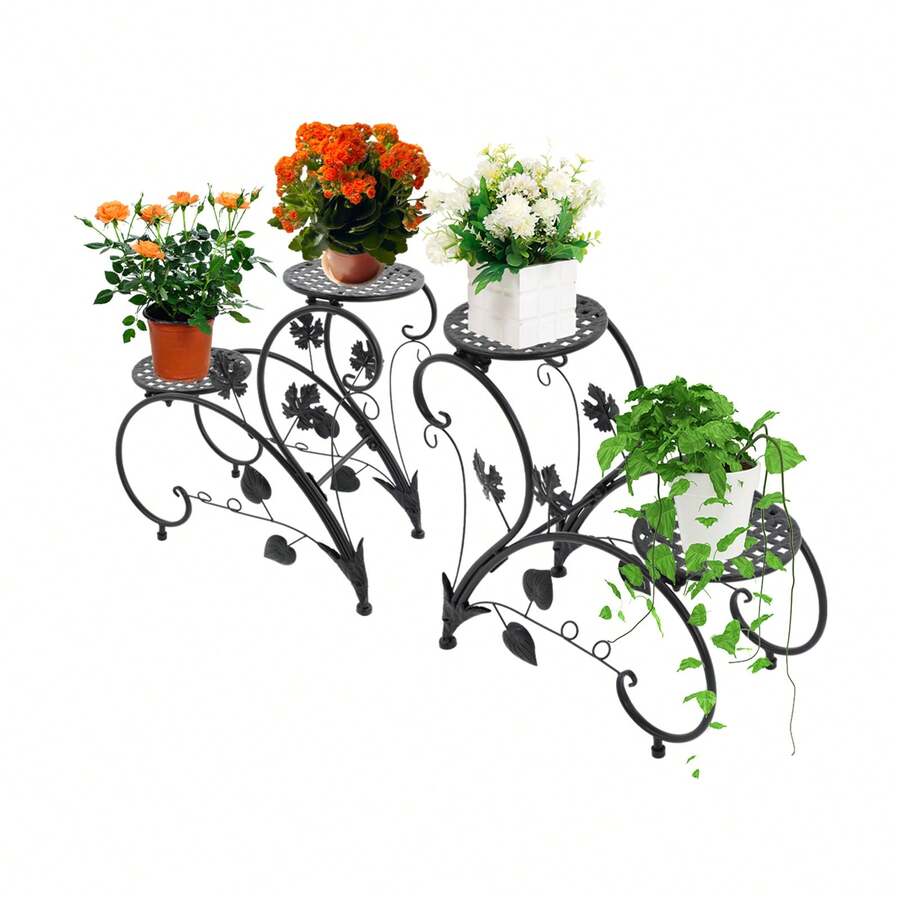 YUNRUX Soporte/Cesta para plantas y flores - Negro - Ver 1