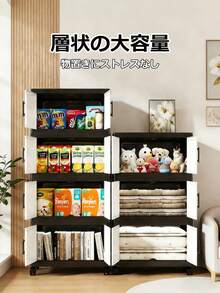 57-Panel Wide Drawer Locker, Foldable Drawer Cabinet, Storage Shelf With Casters, Storage Drawers, Storage Chest, Multi-Layer Freely Assembleable Stackable Drawer Storage Shelf, Large Capacity Storage Door Locker, Organize And Store Clothes, Toys, Daily Necessities, Food, Etc., Dustproof, Moisture-Proof, Durable, Suitable For Multiple Scenes Such As Bedrooms, Living Rooms, Kitchens, And Entryways, Space-Saving Storage Furniture Necessary For Small Homes - 彩色 - 查看 3