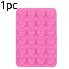 1pc Rectangular Silicone Suction Cup Phone Holder, 24pcs Silicone Phone Suction Cups, 1pc Silicone Single-Sided Suction Cup Phone Stand, 24pcs Reusable Double-Sided Clips, Suitable For Makeup, Fitness, Shower And Kitchen