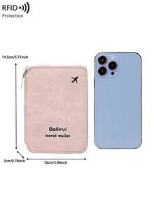 RFID屏蔽护照夹，防水PU皮革旅行钱包，拉链封口，男女通用 - 彩色 - 查看 13