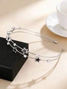 1 st/2 st stjärnor mån pannband dubbel pärla strass pannband tryck hår super fe hårkort söta enkla håraccessoarer - Multifärgad - Visa 5