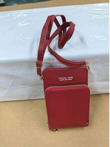 JLCH Bolso de teléfono de unicolor con pantalla táctil para mujer, bolso bandolera de teléfono vertical multiusos transparente, mini bolso con gran capacidad, pequeña cartera, cartera mini, cartera pequeña, carteras para mujer, cartera para damas - Burdeos - Ver 6