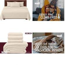 Genrico Sbanas Polares Fleece para Invierno - Ultra Suaves y Clidas - Anti-Pilling Juego Completo Individual, Matrimonial y King Size - Azul Cielo, Individual - azul cielo+individual - Ver 30