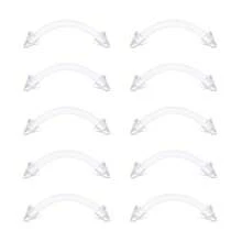 8-10pcs Clear Curved Barbells Retainer 16G Plastic Eyebrow Earring Lip Helix Tragus Rook Bars 6-12 Mm Labret Flexible Retainers Acrylic Bioflex Piercing - Clear - View 8