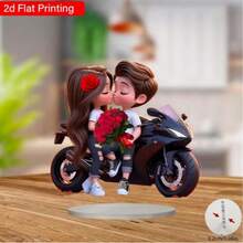 2D 平面心形亚克力友谊纪念挂件 - 优雅草书字体和“挚友”设计，带挂环，透明心形，白色中心，可刻字，适用于圣诞节、情人节、婚礼、生日、新年装饰 - 彩色 - 查看 7