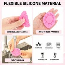 4pcs Silicone Photo Frame Molds Chocolate, Baroque Style Picture Frames Dry Clay Molds Cupcake Topper Cake Decoration Fondant Candy Polymer Clay Crafts - Hồng - Xem 4