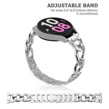 1pc Stainless Steel Single Chain Watch Band, 20mm 22mm, Compatible With Samsung Watch4/5, Amazfit, Garmin Smartwatches