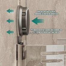 Esquinero para Baño Regadera Ventosa Repisas Sin Taladro Organizador de Regadera Metal de Aluminio Porta Shampoo Antióxido Estante Organizador Baño Gris Mueble para Regadera Tofaney - ventosa triangular 3nivels - Ver 4