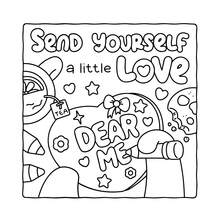 40 Páginas - 200g, Livro de Colorir Urso Lanterna Fofo, Estilo Adorável de Cura, Elementos de Urso Lanterna, Esquema de Cores Amarelo-Marrom, Com Detalhes de Lanterna, Desenho Relaxante + Sensação Aconchegante, Adequado para Papelaria, Suprimentos Escolares, Presente Ideal para Meninas, Dia dos Namorados, Ano Novo - Frases reconfortantes - Visão 7