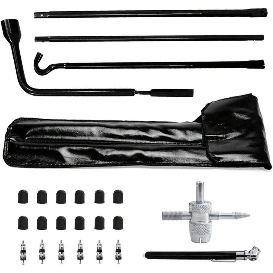 Kit de herramienta de extracción de neumático de repuesto  Manija de llave de orejeta de neumático Kit de reemplazo de extracción de neumático Compatible con  Tacoma 1998-2021  Tundra - 1 - Ver 1