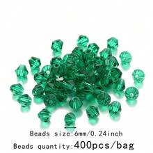 400颗/袋闪亮玻璃菱形珠，五角形散珠，适用于DIY珠宝、手链、耳环、项链、发饰和工艺品——创意项目玻璃珠 - 綠色 - 查看 6