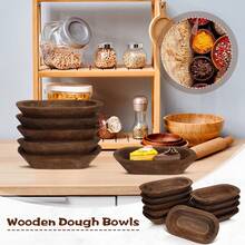 10 Pack Wooden Dough Bowls Bulk Rustic Dough Bowls Hand Carved Wood Bowl Dining Room Paulownia Bowls For DIY Home Crafts Making Farmhouse Fruits Supplies Decoration - màu nâu - Xem 4