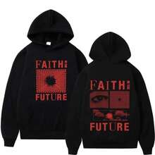 Le nouveau sweat-shirt à capuche imprimé lettres 2025, le sweat-shirt à capuche homme "Fe Future Travel", est à la mode, décontracté et de style hip-hop. - Noir - Voir 1