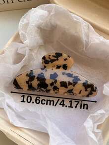 1个琥珀色轻盈醋酸纤维发夹，时尚百搭高端简约纯色发爪，适合日常外出、休闲、派对、通勤、海滩、度假、马尾辫、发髻、洗脸、化妆等场合，是女性优雅发饰的理想之选。 - 卡其色 - 查看 3