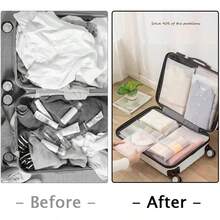 2/3/5/10pcs Travel Storage Bags, Transparent PVC Clothes Organizer Bags, Waterproof Zipper Lingerie Packing Cubes, Transparent Sealed Underwear Storage Boxes, Travel Luggage Bags - White - View 11