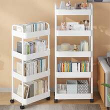 1个多层滚动储物推车 - 耐用塑料材质，自带背胶，非常适合整理厨房、浴室和卧室