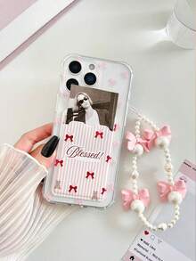 条纹蝴蝶结彩绘透明卡包硅胶软壳全包保护套，附赠串珠手链配件，兼容 17 Pro/17 Air/17/17 Pro Max、16/11/16 Pro/16 Plus/16 Pro Max/16 e、Galaxy、Redmi 等机型。 - 彩色 - 查看 5