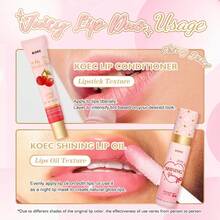 KOEC Dúo de labios con cereza jugosa: Aceite labial brillante y acondicionador para un tono de color transparente, acabado brillante, hidratante y protector con un sabor divertido - Cereza - Ver 6