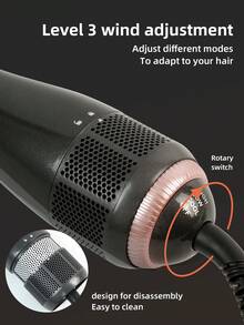 3-In-1 Professional Hair Dryer Brush, 930W Powerful Ceramic & Ionic, 3 Heat Settings, 2 Speed Settings, One-Step Styling - EU C Type Plug(220-240V) - View 6