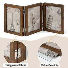 CYPNPortaretratos con Bisagras de 4 x 6 Pulgadas Marcos para Fotos con 3 Aberturas Marcos para Cuadros con vidrio realFashion - 221361456 - Ver 3