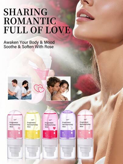 Xịt thơm dưỡng ẩm toàn thân dành cho nữ, dung tích 1.85 fl oz, hương thơm lâu dài, nhẹ nhàng, không gây nhờn rít, kích thước nhỏ gọn tiện dụng khi đi du lịch, 5 mùi hương khác nhau, bộ quà tặng xịt thơm.
