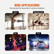 Professional Dance Pole Spinning Static Dancing Pole Adjustable Height 85-106" Portable Removable 45mm Dance Pole Kit For Exercise Club Party Pub Home W/Tools - B - 查看 6