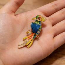 1 Stück Papagei süß lässig Zinklegierung emailliert bunter eleganter Mode Brosche, unisex Dekoration für Anzug, Kleid, Jahrestag, Geburtstag, Date, Geschenk, ganzjährig - Verschiedenfarbig - Übersicht 5