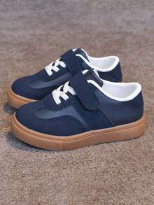 1 Pair Unisex New Low-Top Sneakers, Wear-Resistant Anti-Slip Casual Toddler Shoes, Fashion Versatile Children Canvas Shoes, Suitable For All Seasons - Black - View 6