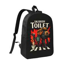 Bus Graphic Backpack School Student Bag Zipper Book Bag Anime Laptop Birthday Gift Back To School - màu đen - Xem 2