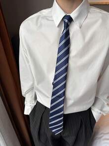 1pc Sailor Collar Necktie, Women's Shirt Tie, JK Uniform Tie, Striped Long Skinny Design, Suitable For Casual, Weekend Outing, Date, Campus, Street Photography And Other Occasions, Fashionable Multifunctional Accessory, Can Also Be Used For Christmas Decoration, Uniform Ribbon, Idol Costume - Multicolor - View 9