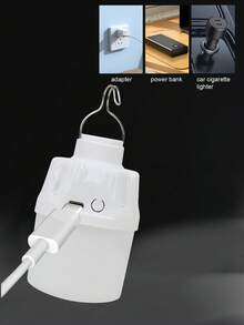 1 قطعة إضاءة محمولة للتخييم في الهواء الطلق، مصباح LED محمول، قابل للشحن عبر USB، 3 أوضاع إضاءة، مناسب للنزهات في الهواء الطلق والخيام والتنزه ليلاً - متعدد الألوان - مشاهدة 3