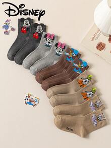 10/5 pares de calcetines infantiles de Disney, calcetines de verano para niños con diseños de la familia de Mickey Mouse y Princesas Disney, calcetines hasta el tobillo con diseño 3D de Minnie Mouse, calcetines de verano transpirables con diseños de dibujos animados coreanos para niños y estudiantes, calcetines de regalo para niños - Multicolor - Ver 18