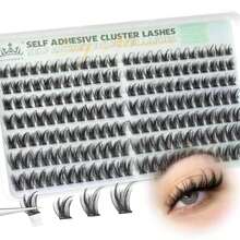 Self Adhesive Eyelash Clusters 168Pcs No Glue Lash Clusters Pre-Glued Wispy Lash Extensions Self Adhesive Eyelashes Extensions Press On Individual Lash Extensions 10MM-16MM - Màu E - Xem 1