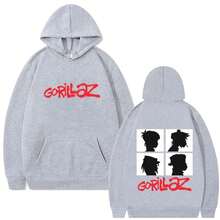 Rock Band  Demon Days Album Graphic Hoodie Men Women Punk Oversized Hooded Tracksuit Male Retro Gothic Pullover Hoodies - Black - View 7