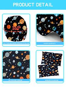 1/2/3PCS Cartoon Planet Children's Bedding Products The Bedsheet Fully Covered Mattress Protector Non-Slip Soft And Breathable Fabric Made Fits Twin Bed Twin Full King Queen Size Bed Machine Washable The Height Of 71 * 132CM Is 25CM