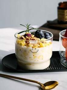 1pc Milk Cup Ins Style Heat-Resistant Glass Cup, Cute Coffee Cup, Heart-Shaped Cup, Minimalist Breakfast Cup, Water Cup - Clear - View 4