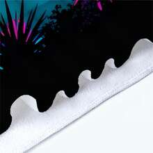 1条椰树日落条纹沙滩巾，超柔软超细纤维特大号沙滩毯，高吸水性浴巾，适合旅行、游泳池、潜水、冲浪、瑜伽、露营，多种尺寸可选，沙滩用品浴室装饰 - 彩色 - 查看 9