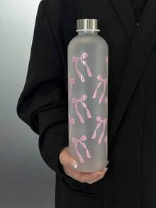 1000毫升哑光PC水瓶。原创蝴蝶结印花设计 | 不锈钢运动瓶盖。防漏，适合健身房使用，时尚运动必备单品，适合旅行、户外活动、露营、户外运动和健身，学生便携水瓶，以及返校水瓶。 - 彩色 - 查看 11